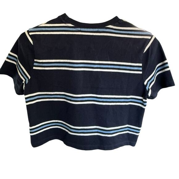 Brandy Melville Women's Helen Top Navy White Stripe Cotton Preppy Retro OS - Picture 3 of 7